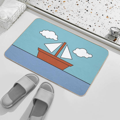 Living Room Boat Picture Bath Mat