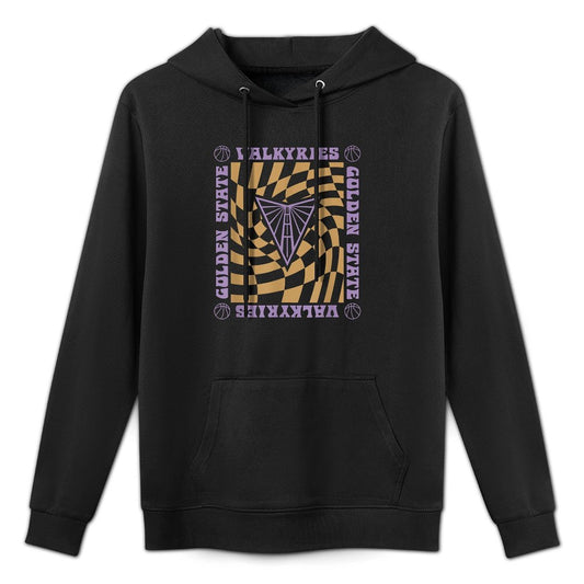 WNBA Golden State Valkyries Retro Wavy Checkerboard Unisex Design Hoodie