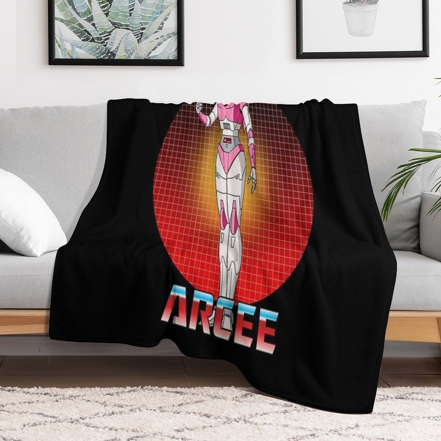 Arcee Autobot Transformer G1 Throw Blanket