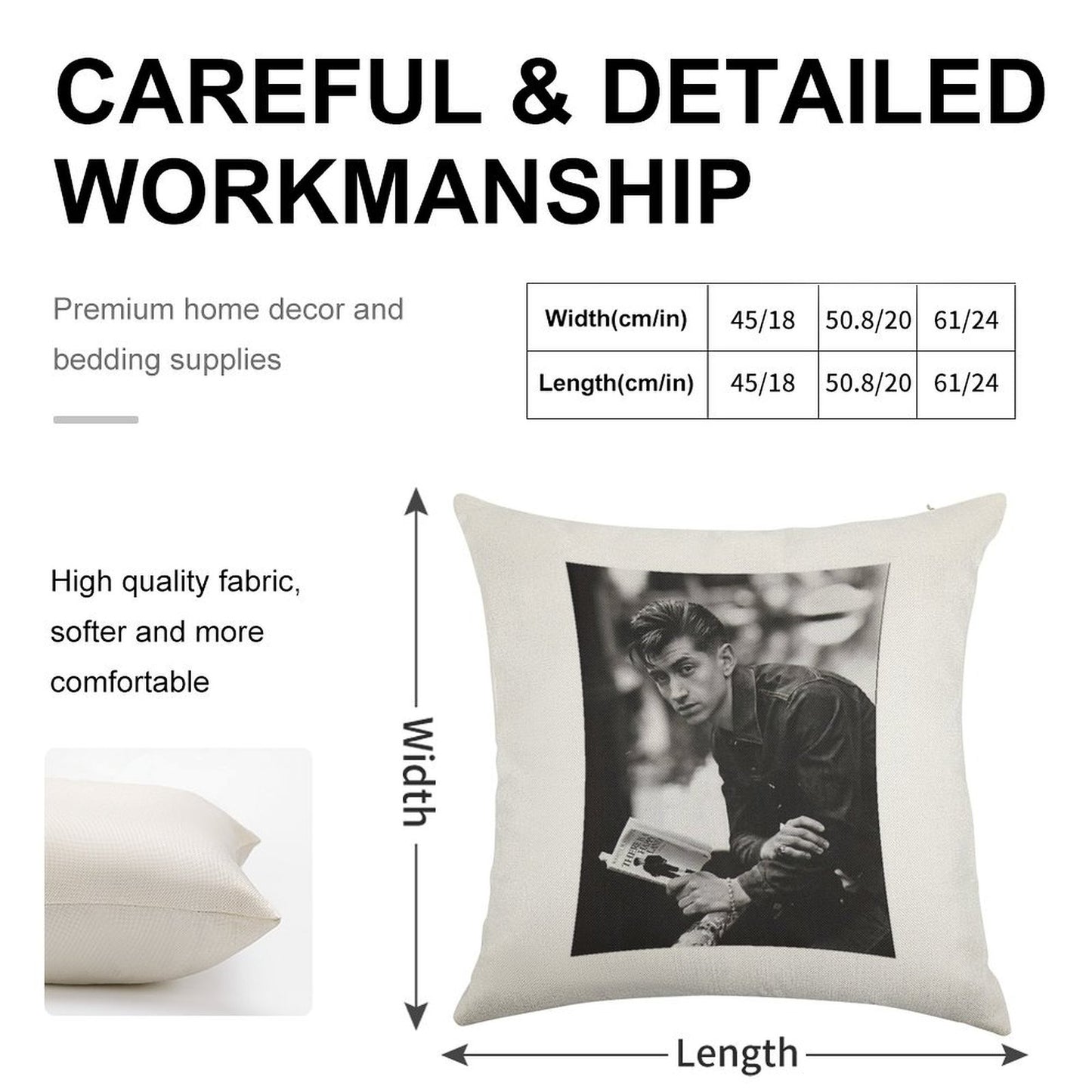 Alex Turner Linen Throw Pillow Cover