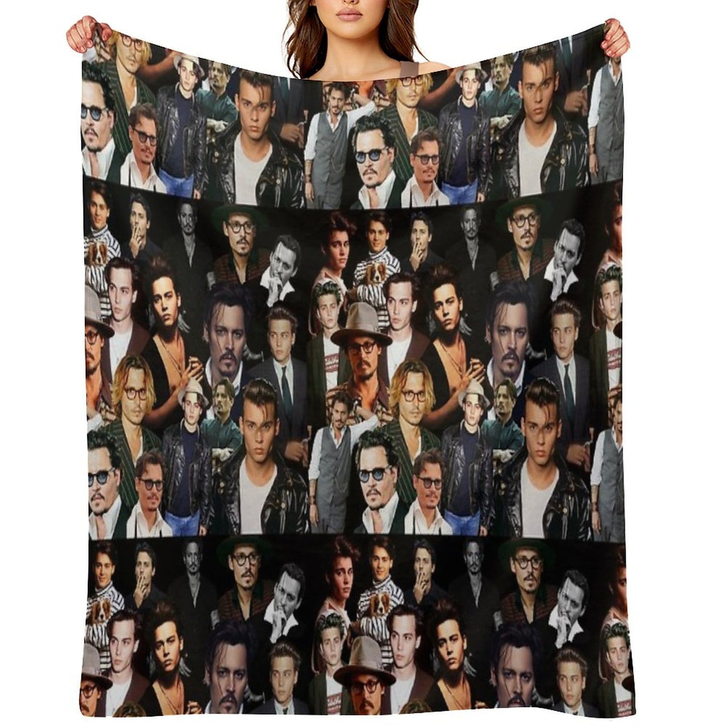 Johnny Depp Sexy Collage Throw Blanket