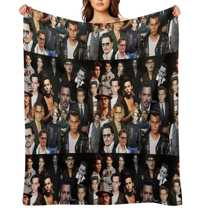 Johnny Depp Sexy Collage Throw Blanket
