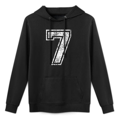 Sports Jersey Grunge Number 7 Fan Team Player Birthday Versatile Streetwear Hoodie