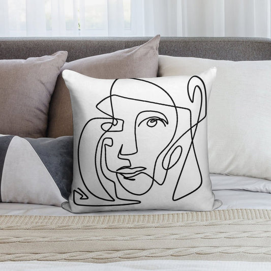 Abstract Face 1 Soft High-Density Material Throw Pillow