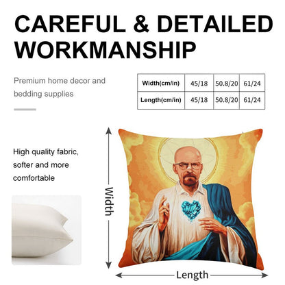 Walter White Linen Throw Pillow Cover