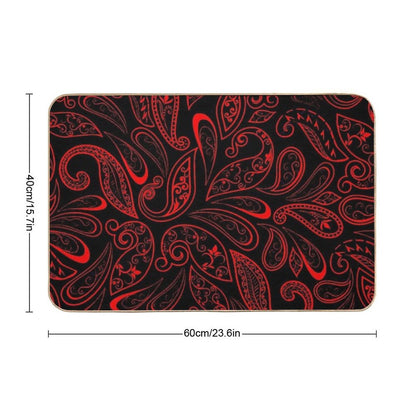 Color Red And Black RED BLACK PATTERN Bath Mat