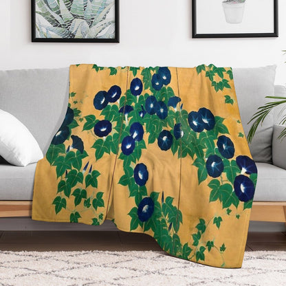 Morning Glories by Suzuki Kiitsu Throw Blanket