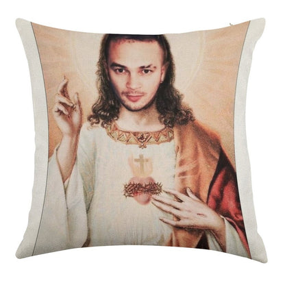 Jul Christ Linen Throw Pillow Cover