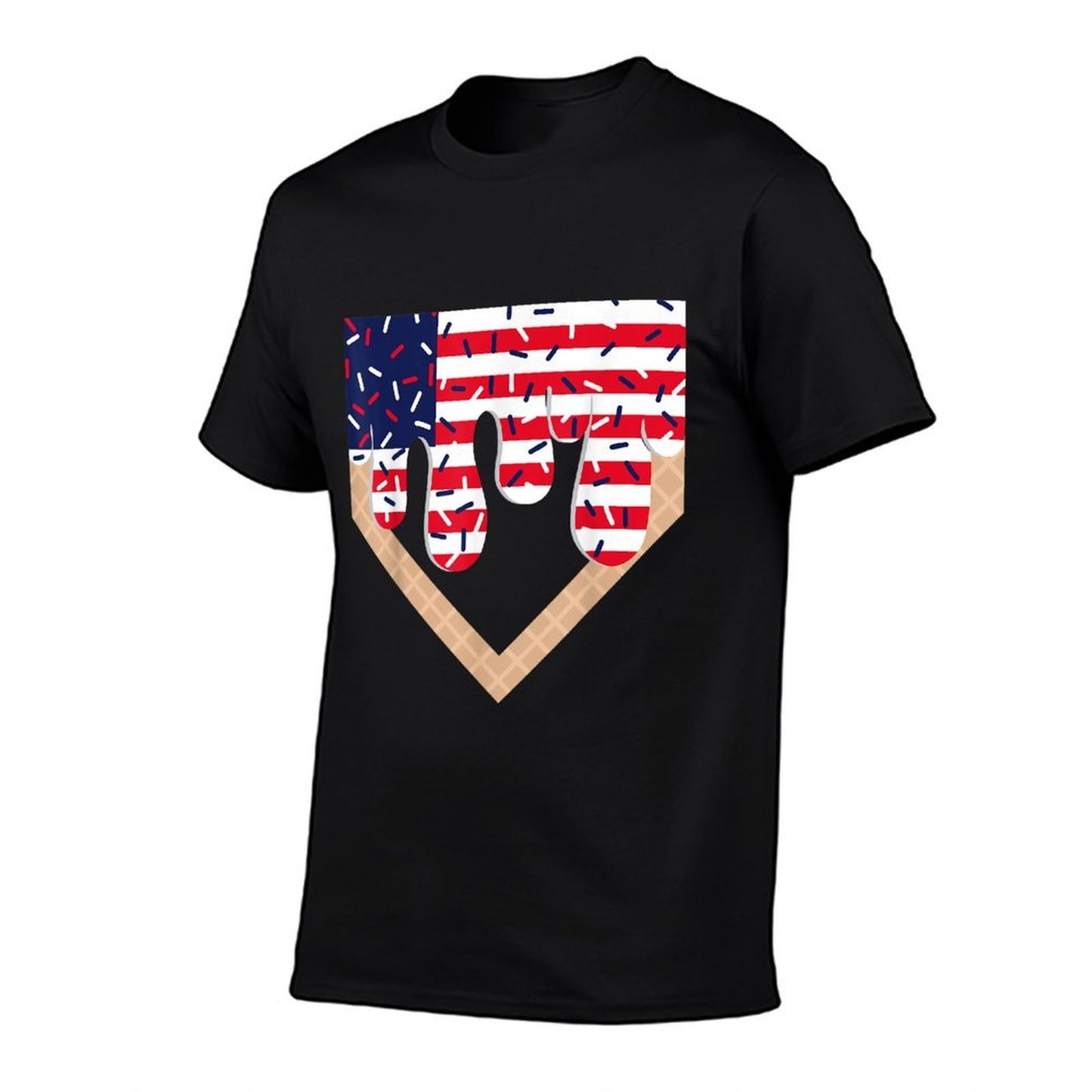 Baseball Drip Boy Ice Cream Patriotic American 4th July  Slim-fit Cut T-Shirt