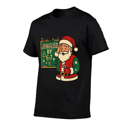 Jingled by 6 7 Funny Teacher 67 Christmas Santa Six Seven  Polyester Blend T-Shirt