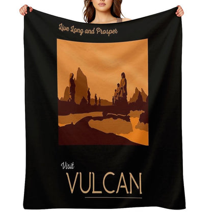 Vulcan Travel Poster Throw Blanket