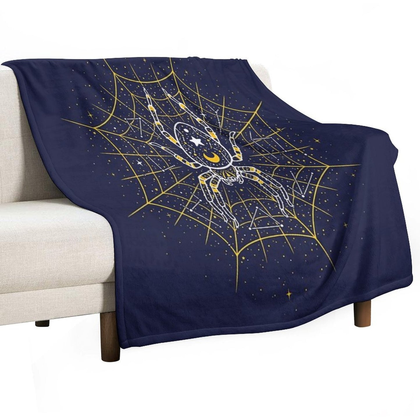 Celestial Spider on Starry Web Throw Blanket