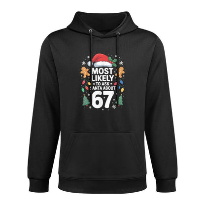 Most Likely to Ask Santa About 67 Funny Christmas Humor Colorfast Hoodie