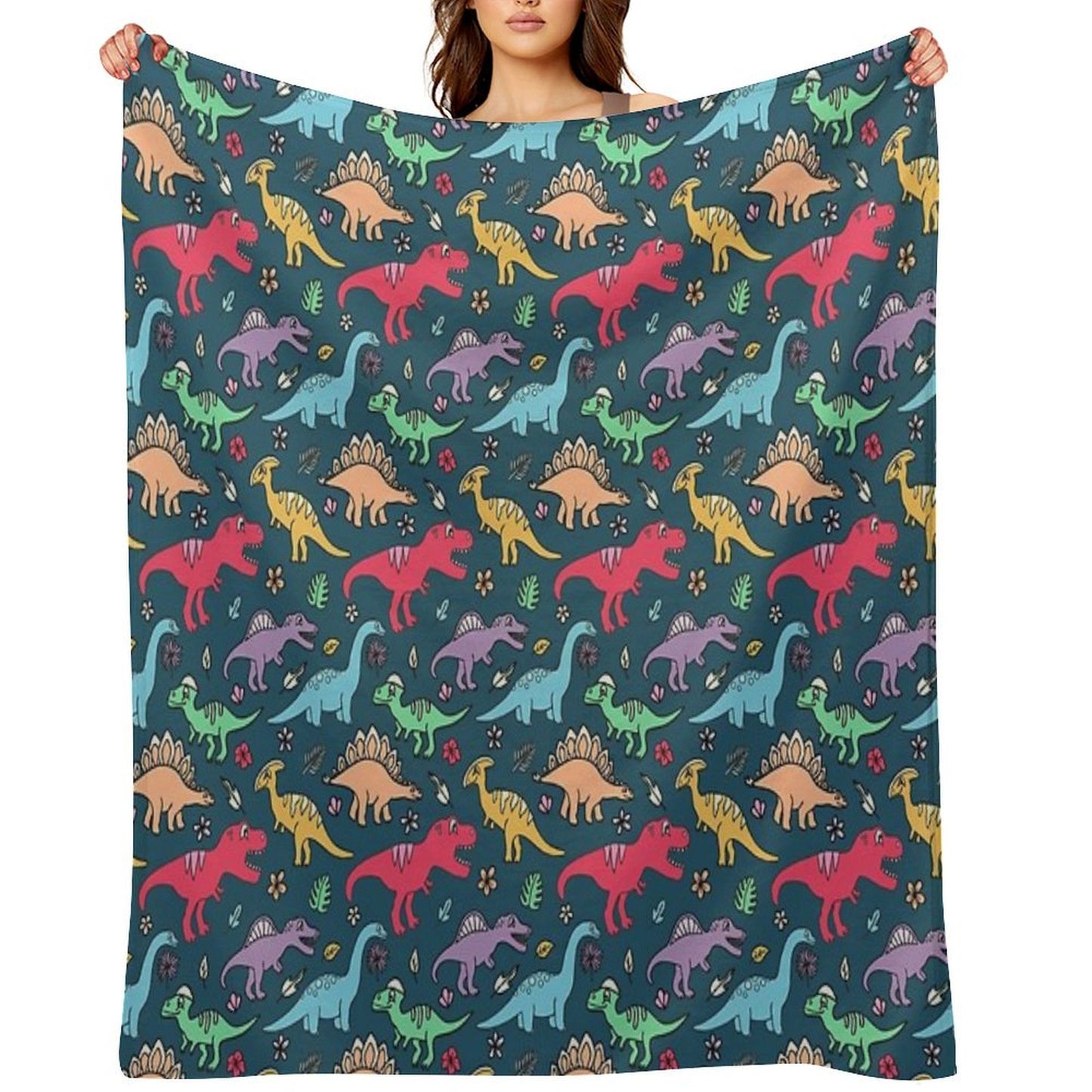 Dino Party - Dinosaur Pattern Throw Blanket