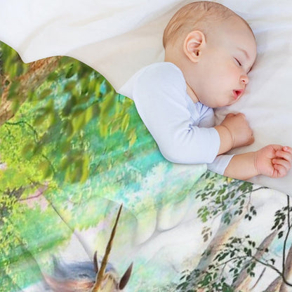 Unicorn Enchanted Forest Throw Blanket