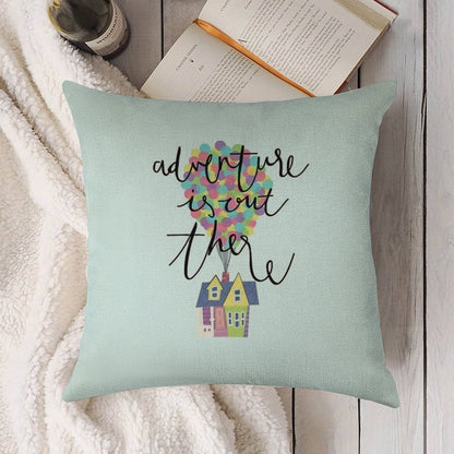Adventure Is Out There Linen Throw Pillow Cover