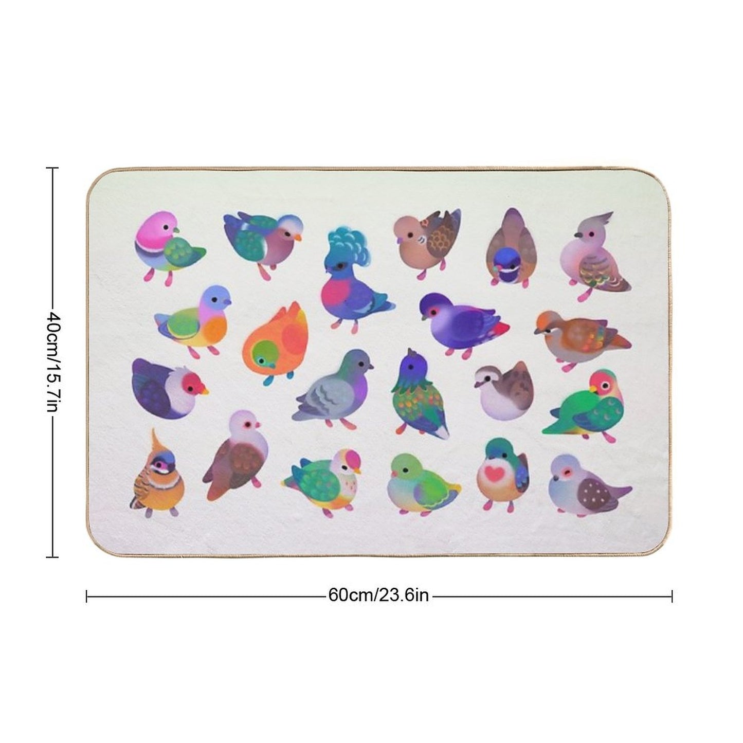 Wild Pigeon -bright, Name Bath Mat