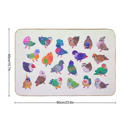 Wild Pigeon -bright, Name Bath Mat