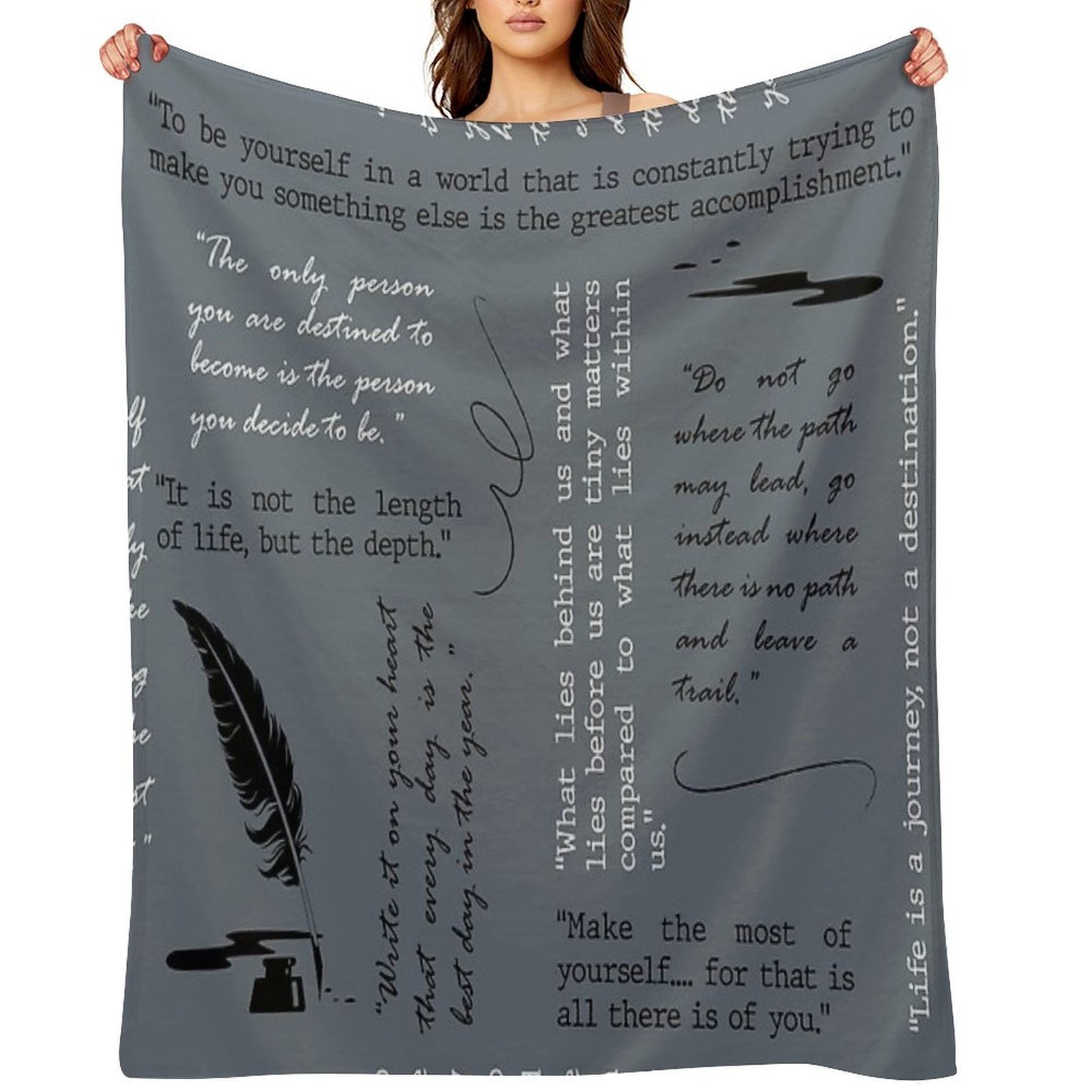 Ralph Waldo Emerson Quotes - Literary - Poetry Throw Blanket