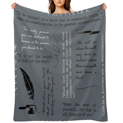 Ralph Waldo Emerson Quotes - Literary - Poetry Throw Blanket