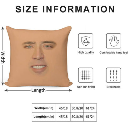 Nicolas Cage Full Face Soft Anti-Pilling Throw Pillow