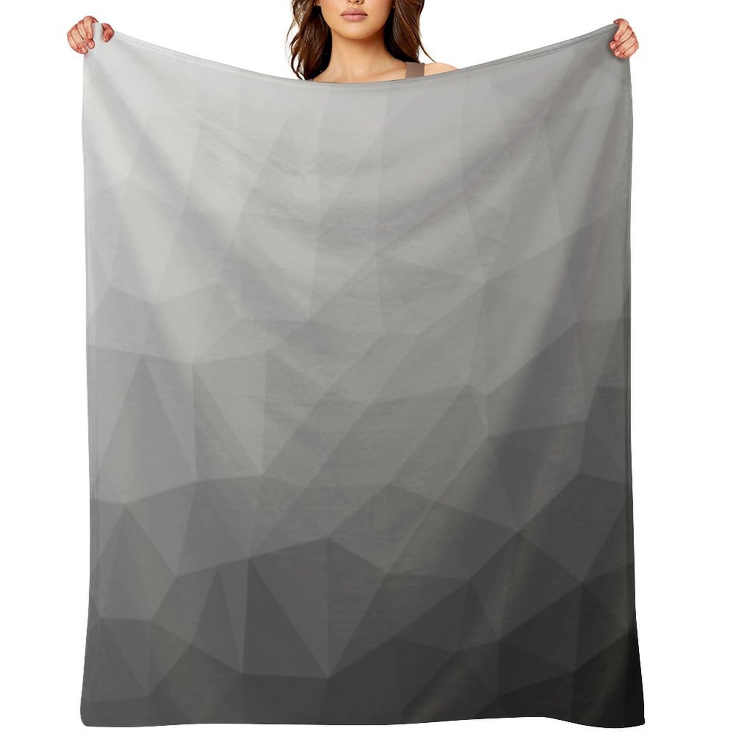 Gray Gradient Geometric Mesh Pattern Grey Elegant Design Throw Blanket