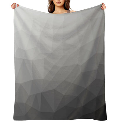 Gray Gradient Geometric Mesh Pattern Grey Elegant Design Throw Blanket