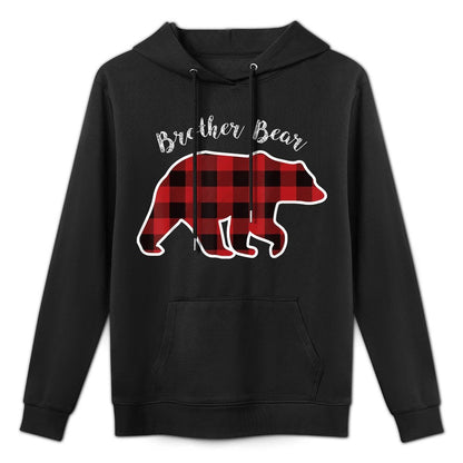 BROTHER BEAR  Men Red Plaid Christmas Pajama Gift Easy Care Hoodie