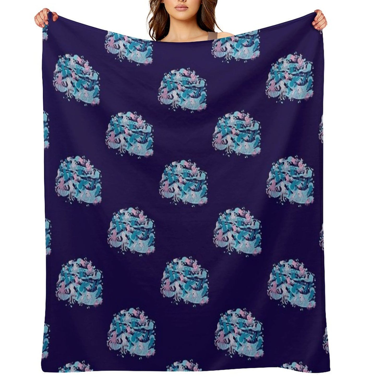 Octopus Party Throw Blanket
