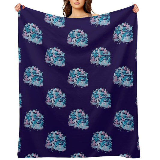 Octopus Party Throw Blanket
