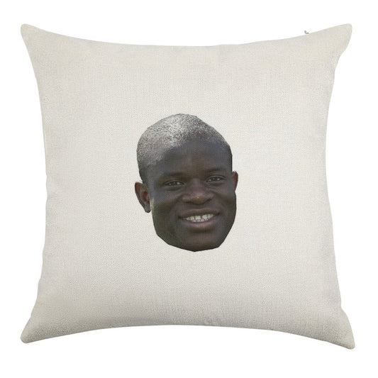 N'golo Kante Head Linen Throw Pillow Cover