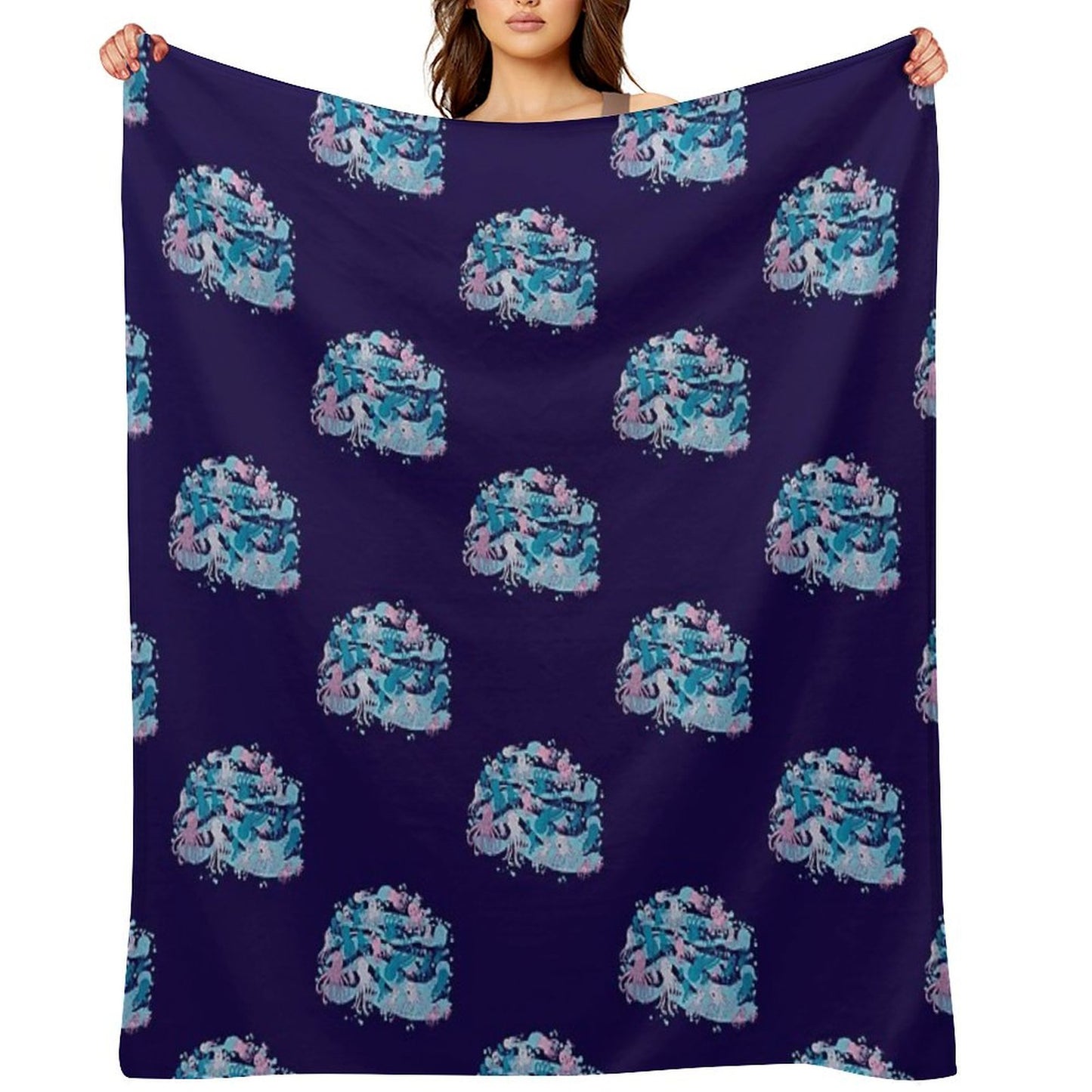 Octopus Party Throw Blanket