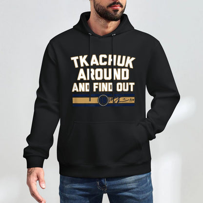 Matthew Tkachuk Around & Find Out (Red) - Florida Hockey Pilling-Resistant Hoodie