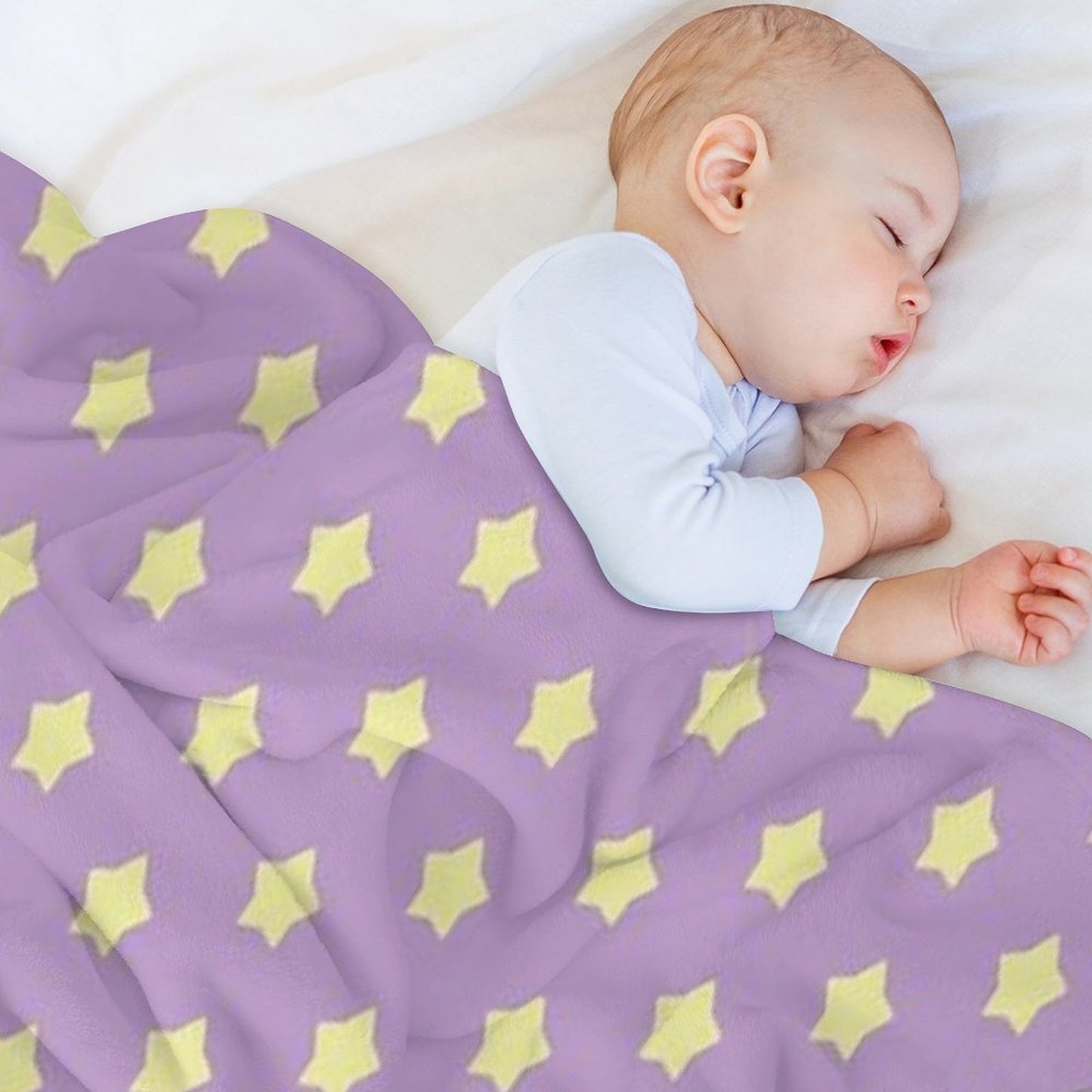 Yellow Stars on Purple Pop Throw Blanket