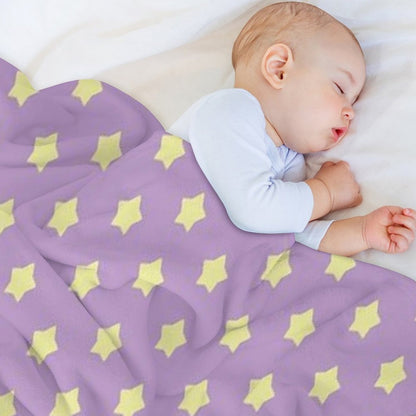 Yellow Stars on Purple Pop Throw Blanket