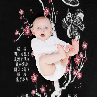 Sakura Sakura (White) Throw Blanket