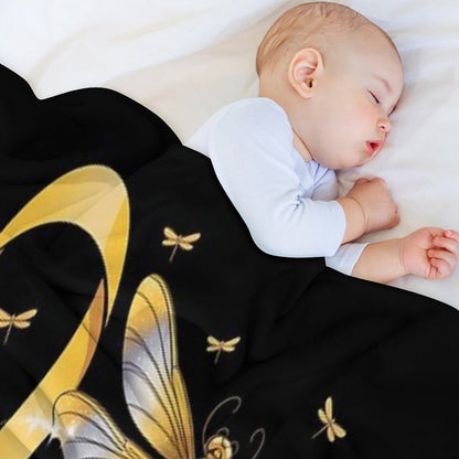 Faith Hope Love Spina Bifida Awareness Dragonfly Throw Blanket