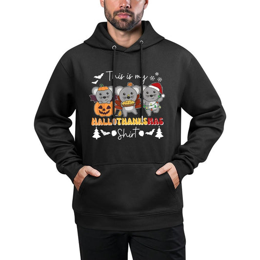 Mouse Christmas Halloween This Is My Hallothanksmas All-Day Comfort Hoodie