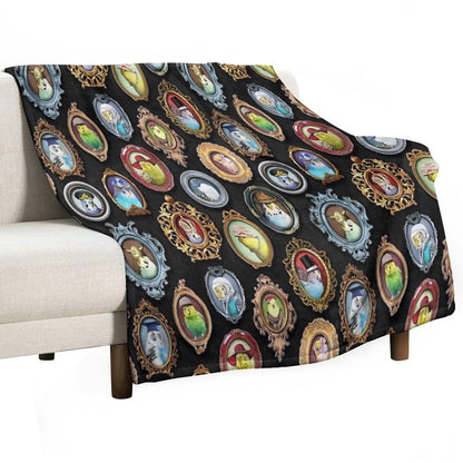 Budgies in Hats Throw Blanket
