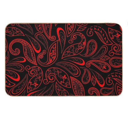 Color Red And Black RED BLACK PATTERN Bath Mat