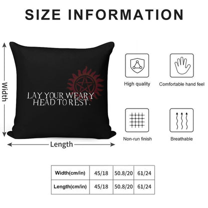 Lay Your Weary Head to Rest Soft Hidden Zipper Throw Pillow
