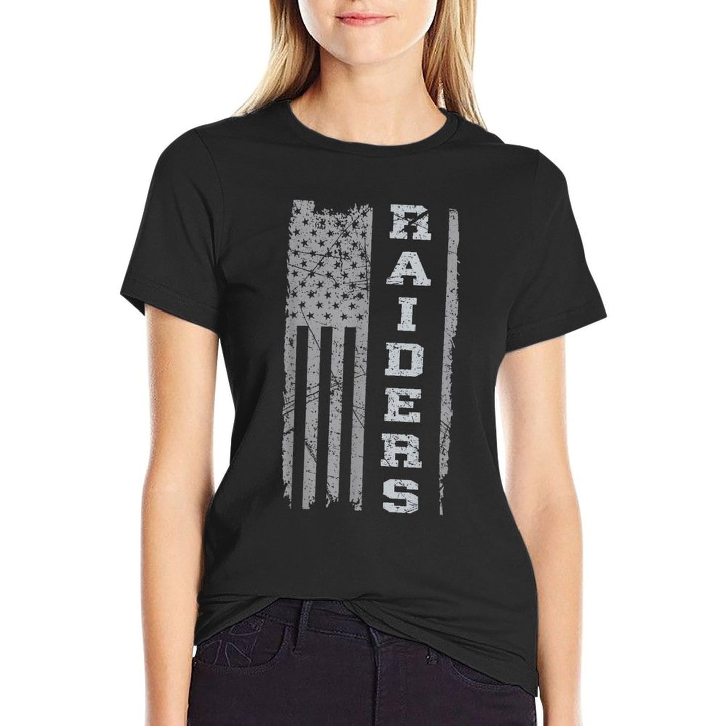Raiders Name Usa Flag Gift Men Women Boy Girl T-Shirt