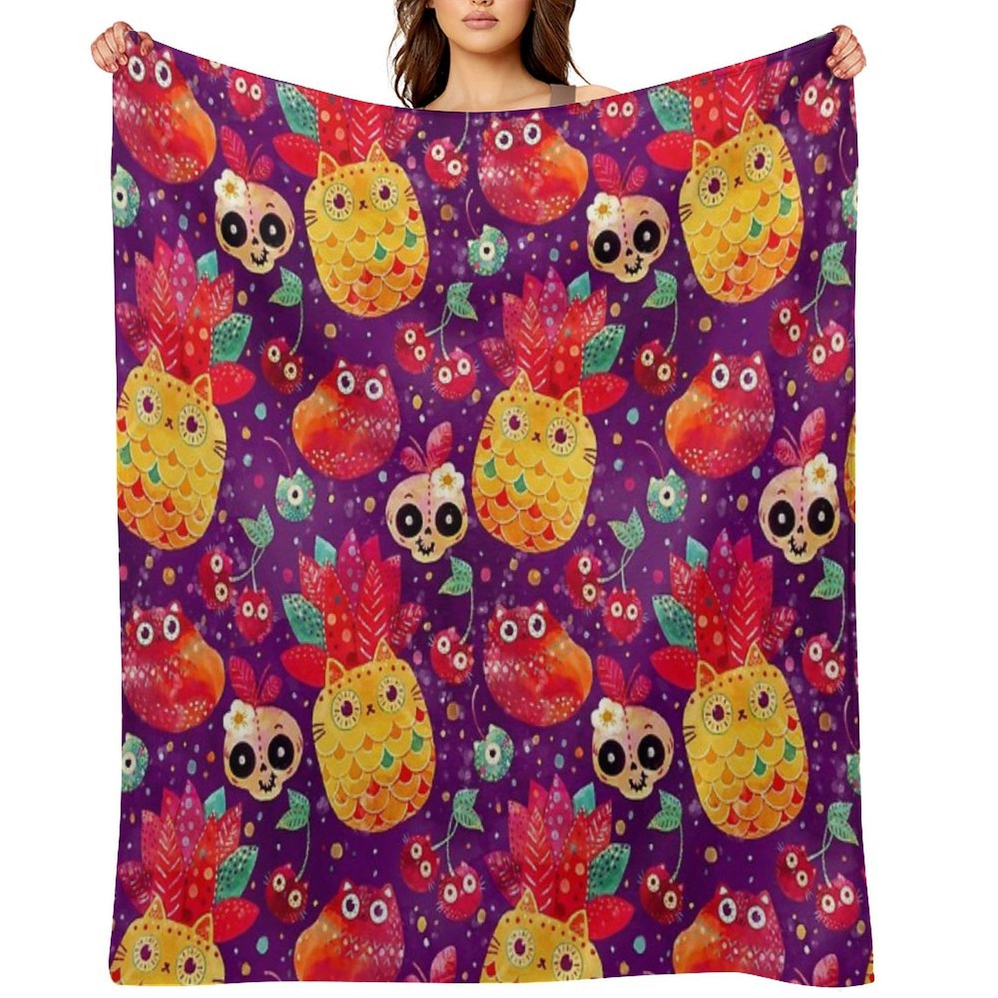 Mexican Tutti Frutti Throw Blanket