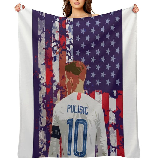 Christian Pulisic USA Poster Throw Blanket