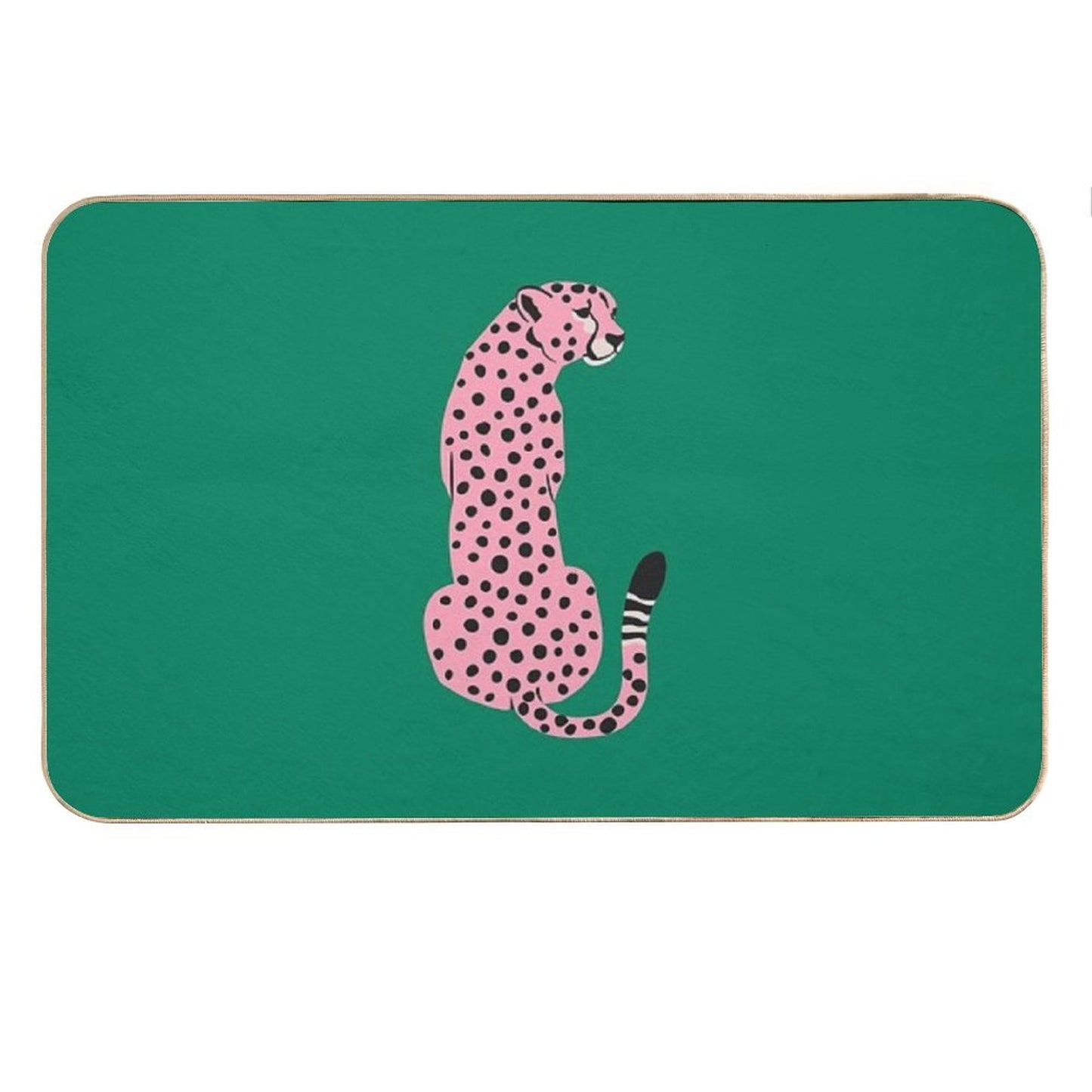 Pink Leopard  African Cheetah  Tropical Pop Art Bath Mat