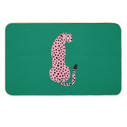 Pink Leopard  African Cheetah  Tropical Pop Art Bath Mat