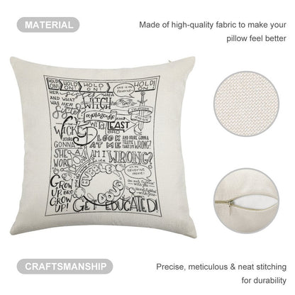 The Wicked Witch of The East Bro Hand Lettered Linen Throw Pillow Cover