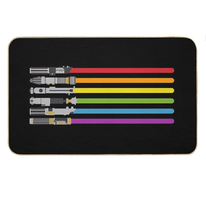 Lightsaber Rainbow Bath Mat