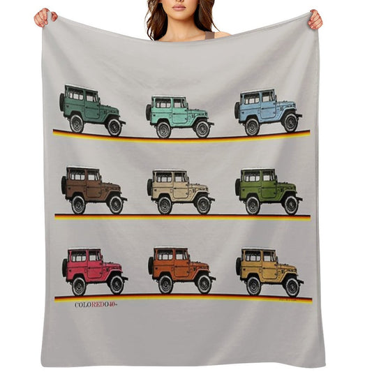 Toyota FJ40 Land Cruiser 9 Stack Throw Blanket