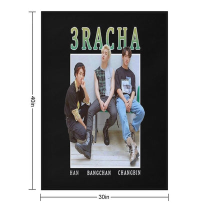 3RACHA Stray Kids Vintage Retro Band Style 90s Throw Blanket